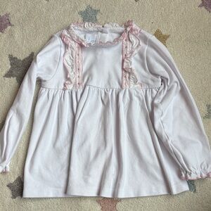 Little English White and Pink Ruffled Kids Top
